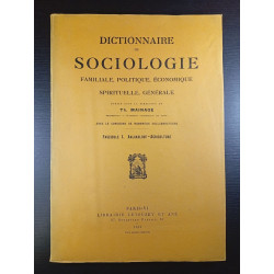 Dictionnaire de sociologie.... Fascicule I. Aalakalouf - Agriculture