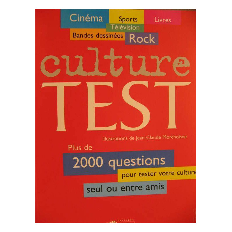 Culture test : Cinéma sports livres télévision bandes dessinées...