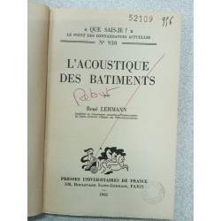Que sais je? L'Acoustique des bâtiments