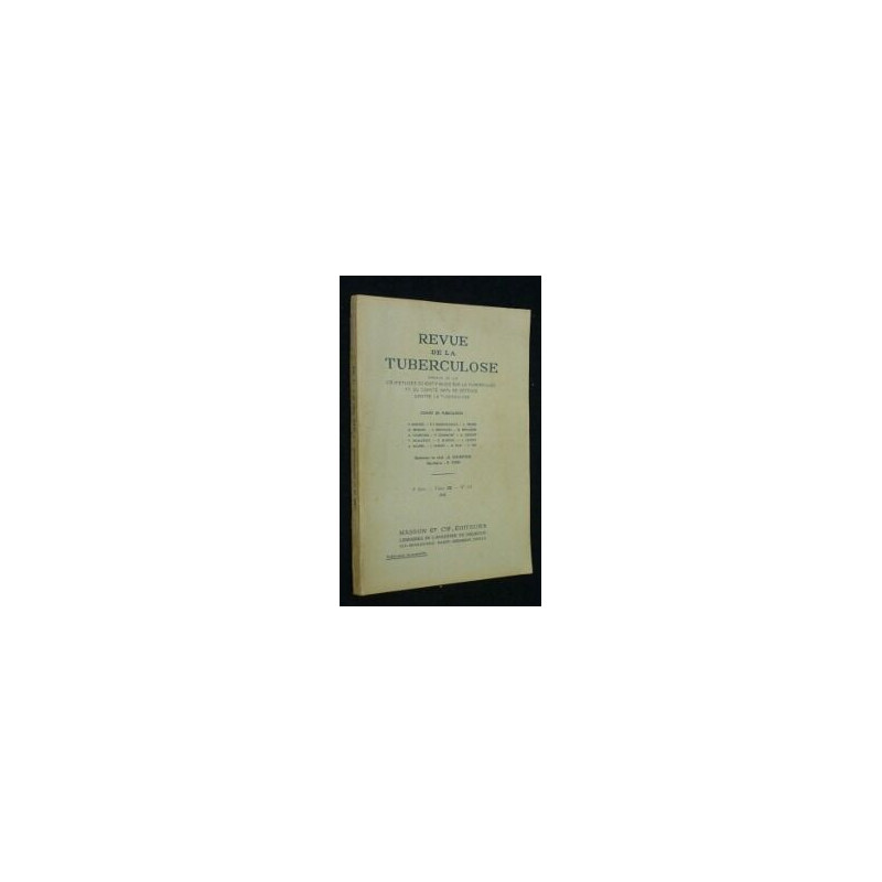 Revue de la Tuberculose N°11 12 - Tome 20 Décembre 1956
