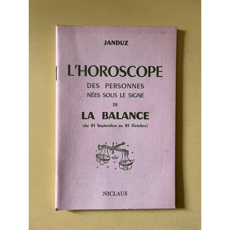 Janduz L'horoscope des personnes nees sous le signe de la Balance...