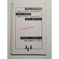 Rentrée littéraire septembre 2001