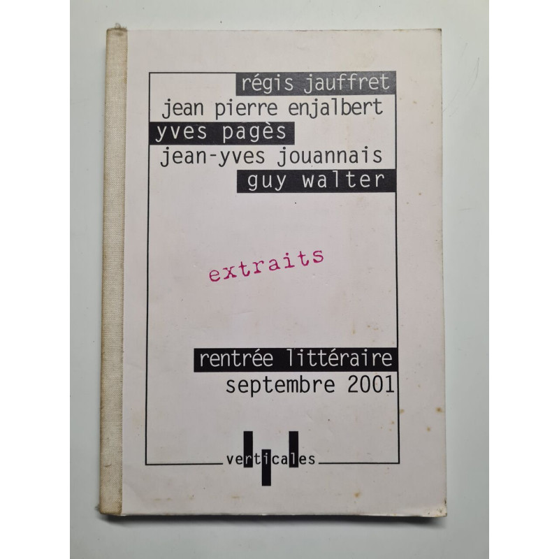 Rentrée littéraire septembre 2001