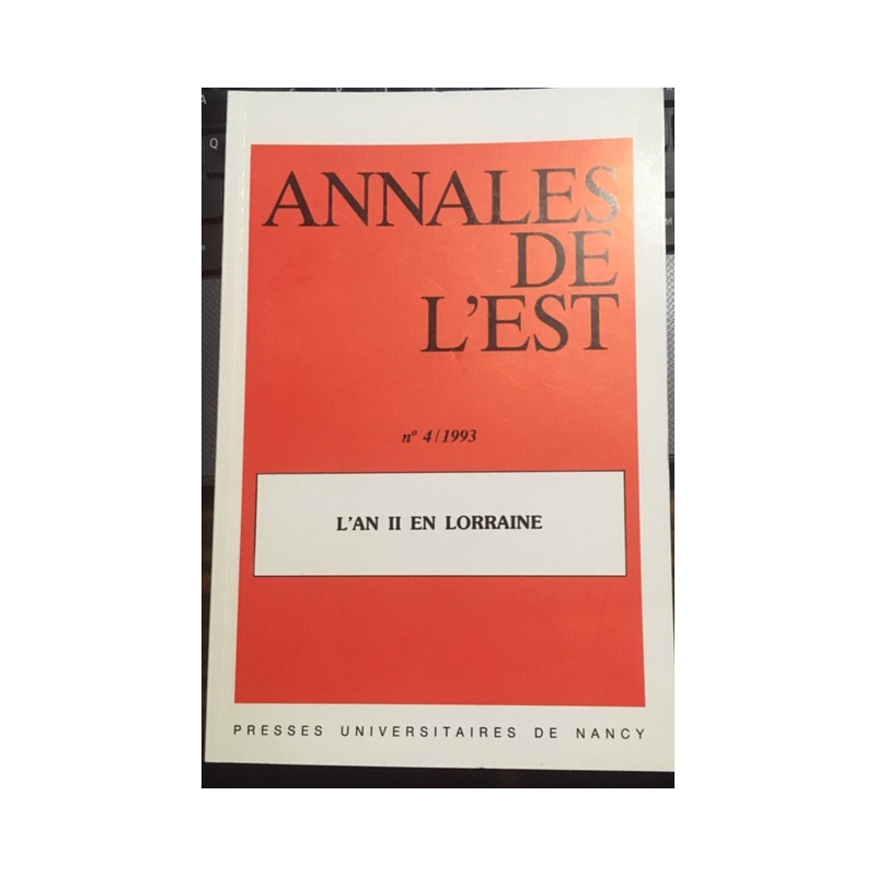 N°4/1993 L'AN II EN LORRAINE