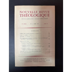 Nouvelle revue théologique 89e année n°3 tome 79