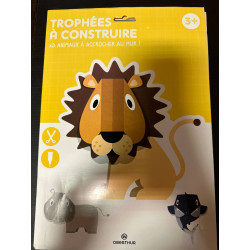 Trophées à construire 3 animaux à accrocher au mur