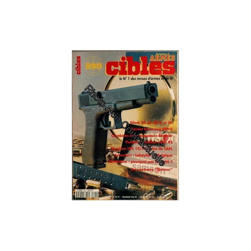 Cibles N° 290 Du 01/05/1994 - Glock 24 - Pistolet Browning Bdao -...