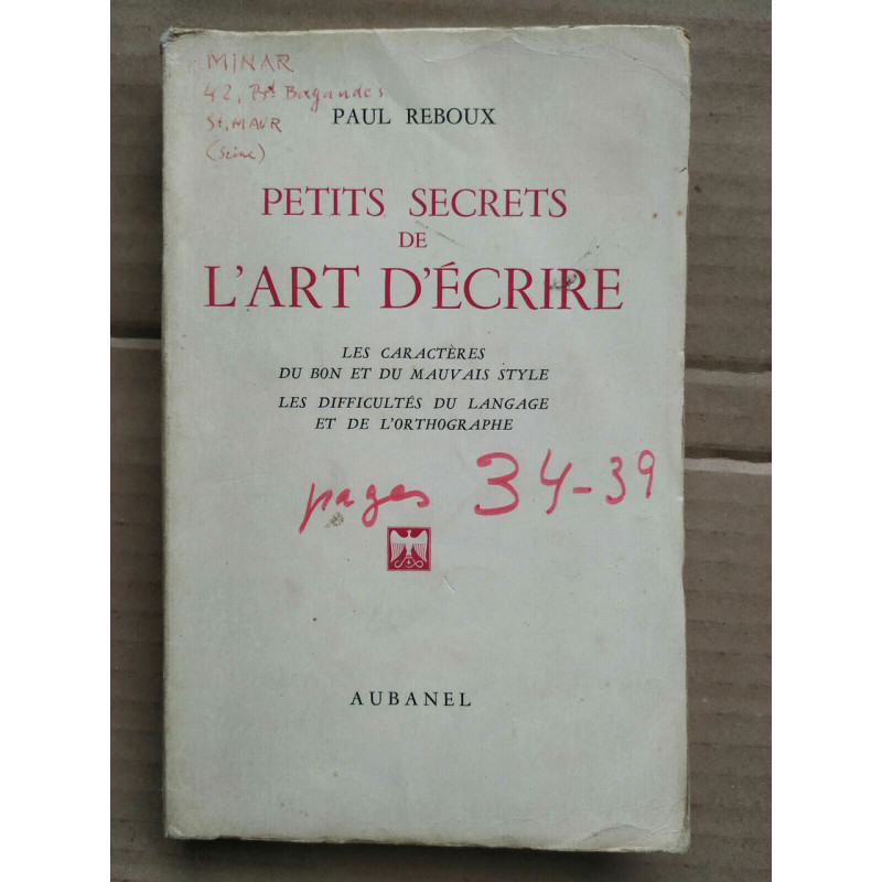 Petits secrets de l'art d'écrire