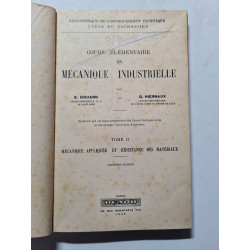 Cours élémentaire de mécanique industrielle
