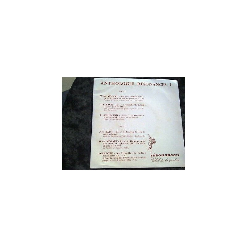 Anthologie résonances I 45t Club de la qualité