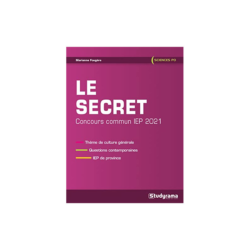 Le secret: Concours commun IEP 2021