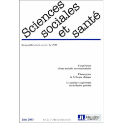 Sciences sociales et santé volume 21 numéro 2