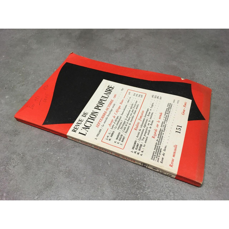 REVUE DE L'ACTION POPULAIRE n 151 DE 1961 Avenir DE l'Afrique...