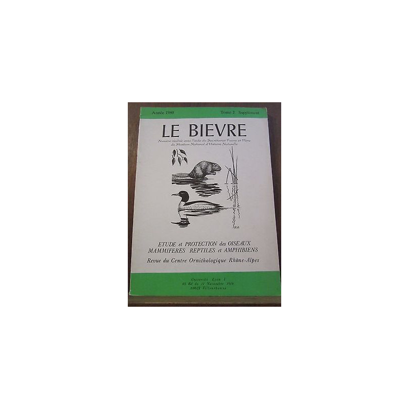 Le bièvre Année Tome 2 supplément étude et protection des oiseaux
