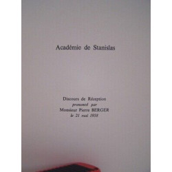 envoi MEANDRES Discours de Réception Académie Stanislas NANCY