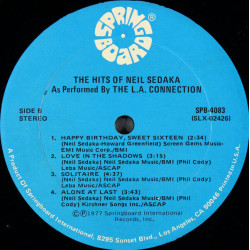The Hits Of Neil Sedaka As Performed By The L.A. Connection