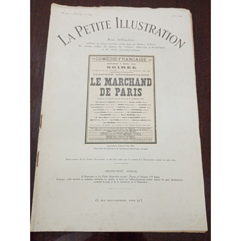 La petite Illustration N° 429. Le marchand de Paris