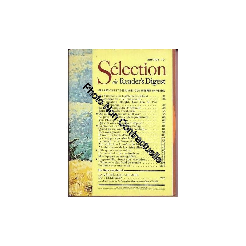 Selection Du Reader's Digest N° 04 : Avril 1974
