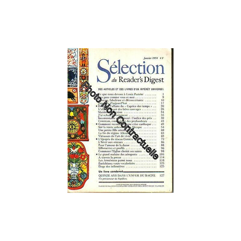 Selection Du Reader's Digest Janvier 1974 N° 0000 : Ce Que Nous...