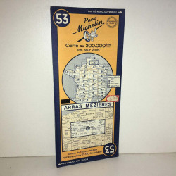 Carte du pneu Michelin n 53 arras mezieres de 1950 en OLD MAP
