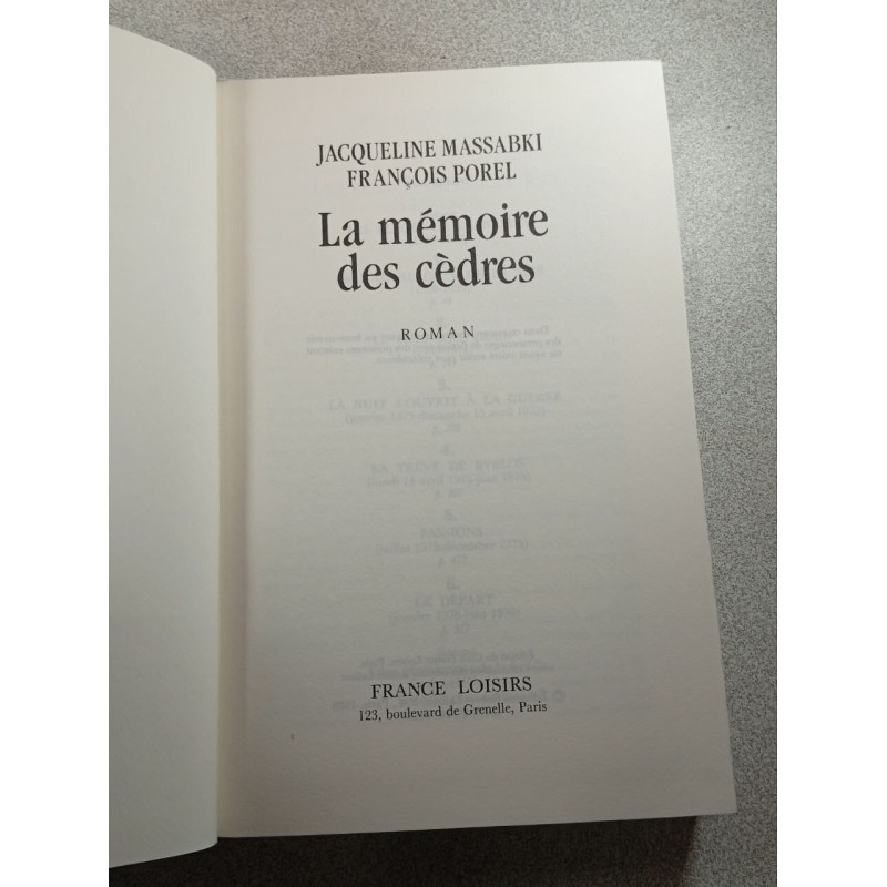 La mémoire des cèdres