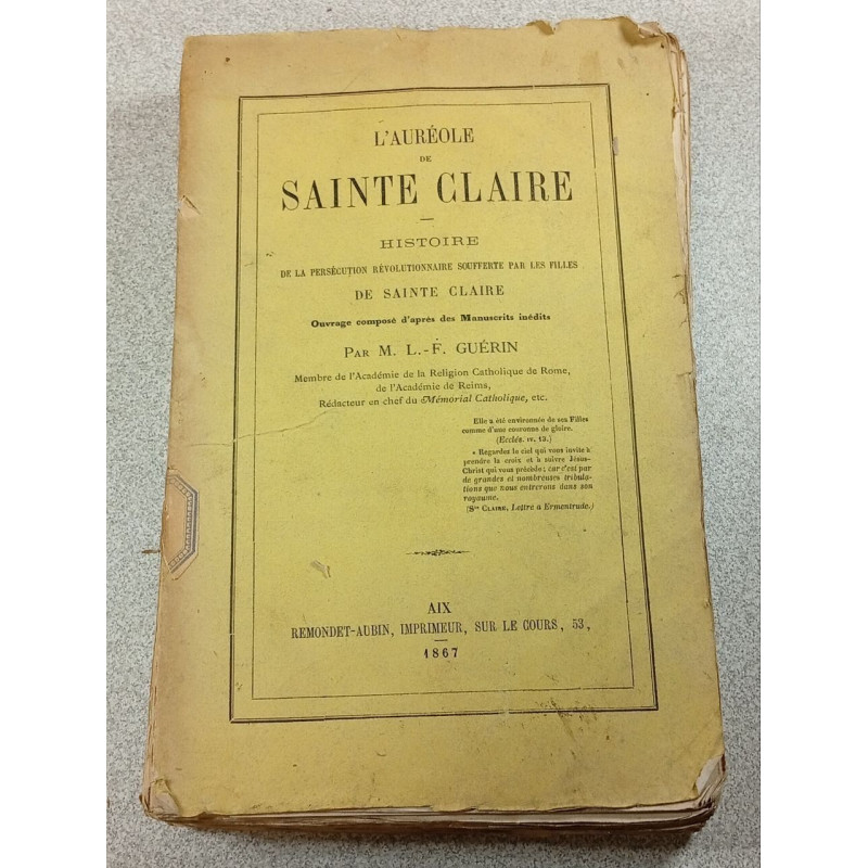 L'auréole de Sainte Claire histoire de la persécution...