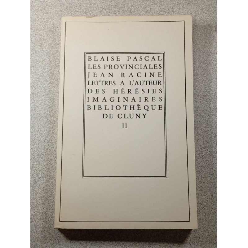 Lettres à l'auteur des hérésies imaginaires bibliothèque de Cluny 1 2