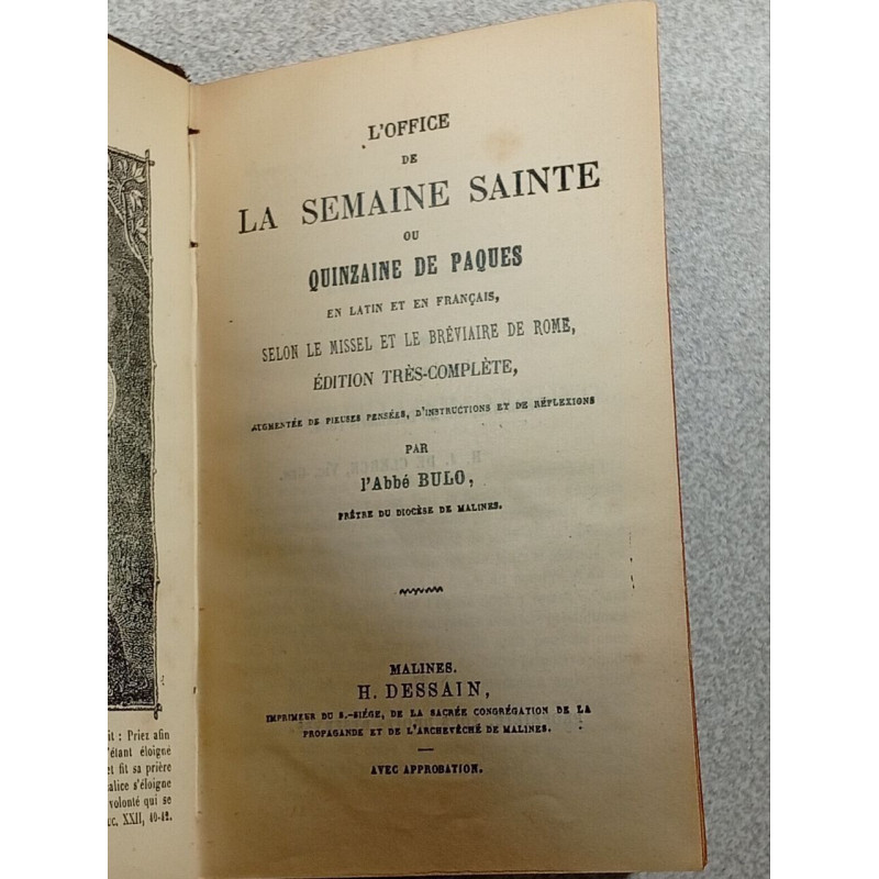 L'Office de la Semaine Sainte ou Quinzaine de Pâques