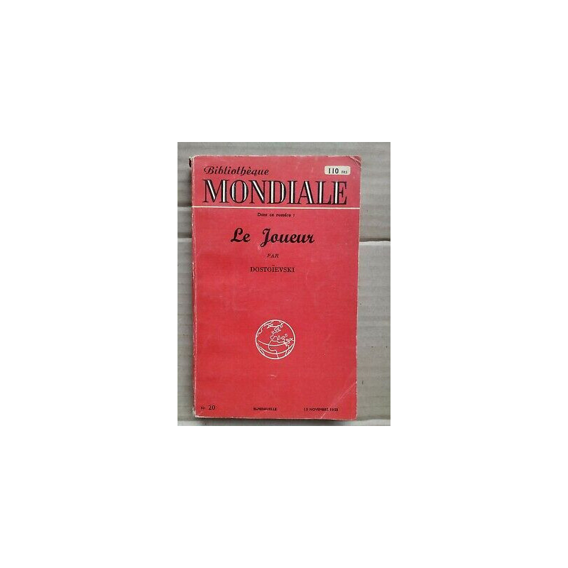 Dostoïevski Le Joueur Bibliothèque Mondiale n20 mensuelle