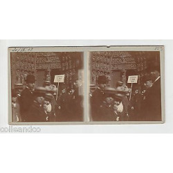 Vue Stéréoscopique Stéréo 67 STRASBOURG rue Mercière défilé devant...