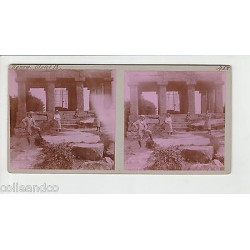 Vue Stéréoscopique Stéréo ALSACE 67 Le temple du Donon en Photo ROSE