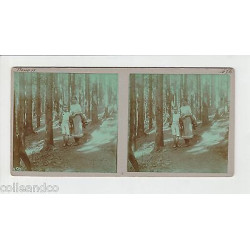 Vue Stéréoscopique Stéréo ALSACE 67 Le temple du Donon en Photo ROSE