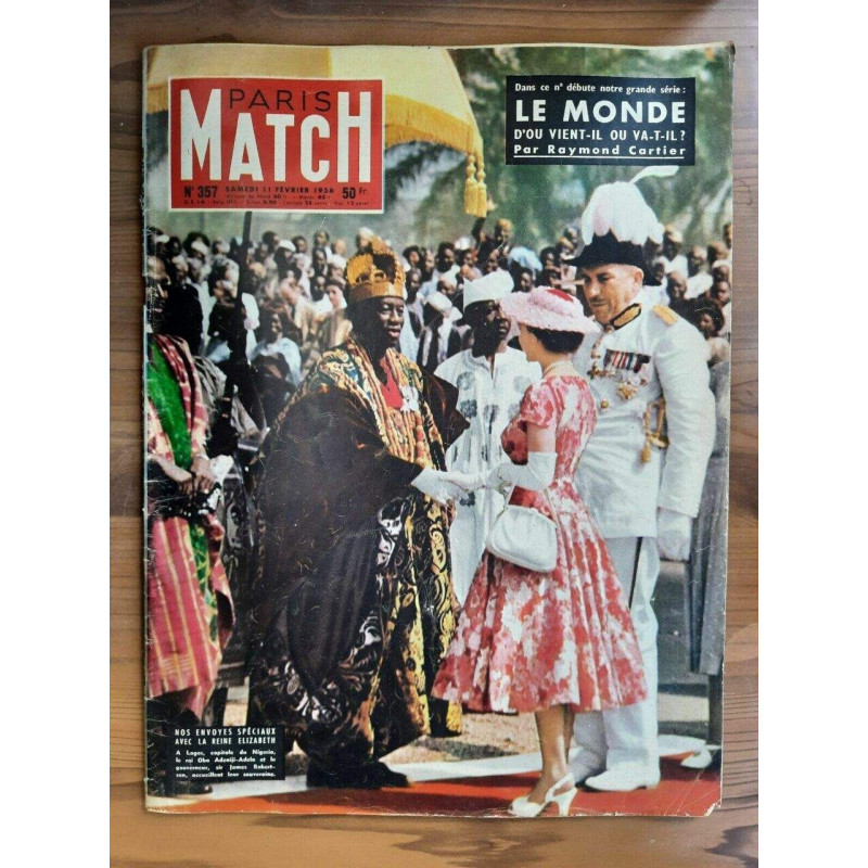 Paris Match n 357 Reine Elizabeth 11 Février 1956
