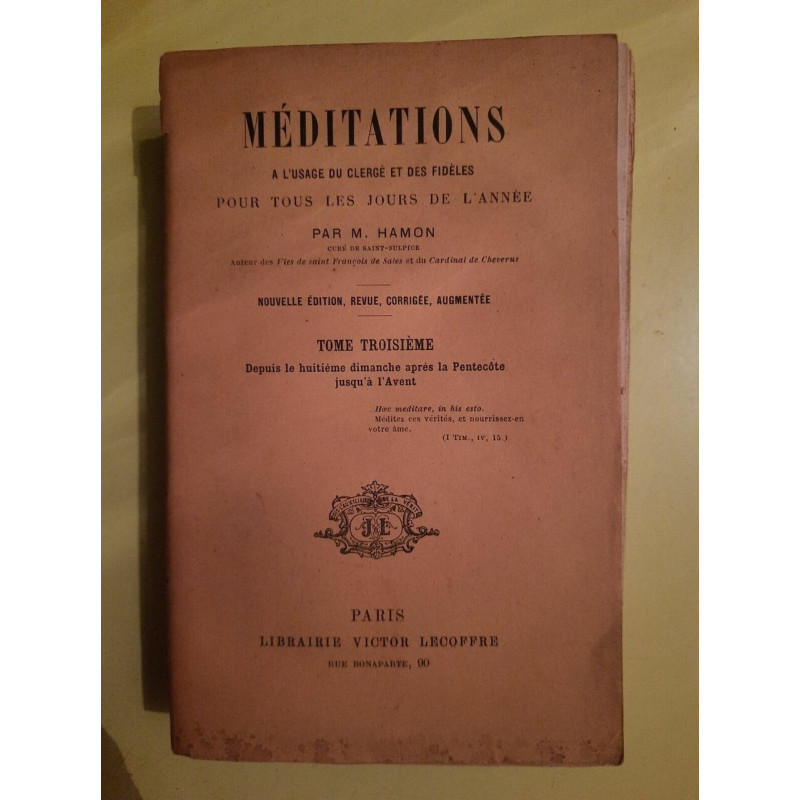 m Hamon Méditations a L'usage du Clergé et des Fidèles Tome 3