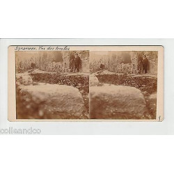 Vue Stéréoscopique Stéréo ITALIE PALERME église saint jean des Ermites