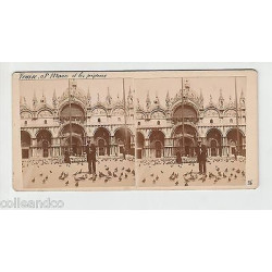 Vue Stéréoscopique Stéréo ITALIE VENISE Basilique saint marc MILAN...