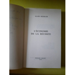 Alain Redslob L'Economie de la Réussite envoi de l'auteur