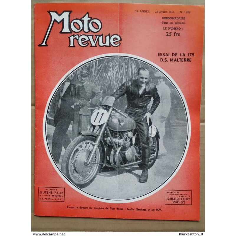 Moto Revue n 1030 Essai de la 175 d s malterre 28 Avril 1951