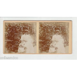 Vue Stéréoscopique Stéréo STRASBOURG Jeune Mariée au fond GARE...