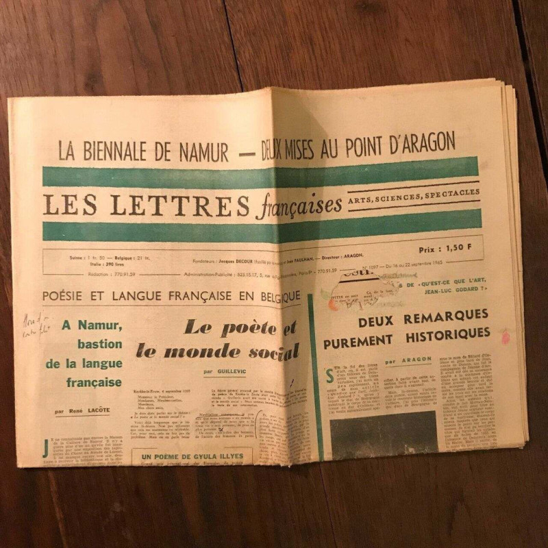 LES LETTRES françaises n1097 DU 16 AU 22 SEPTEMBRE 1965