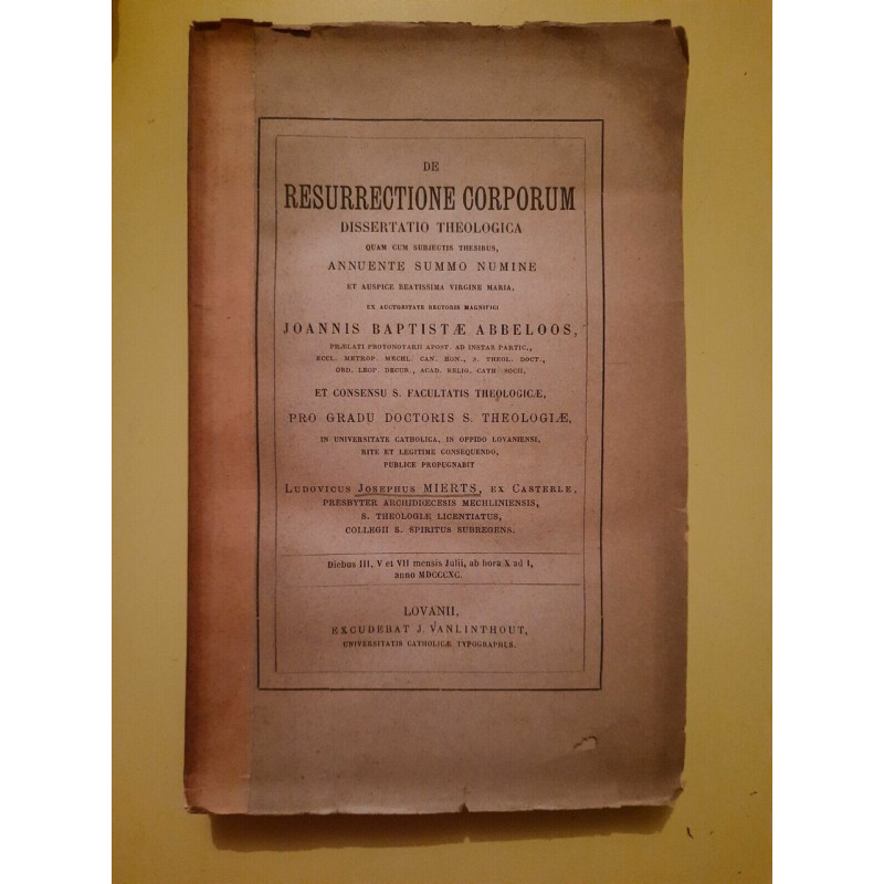 De Resurrectione Corporum Dissertatio Theologica