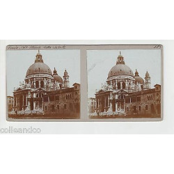 Vue Stéréoscopique Stéréo VENISE Santa Maria della Salute La Piazzetta