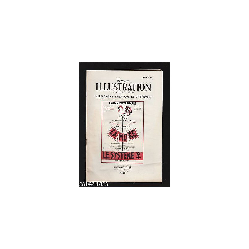 FRANCE ILLUSTRATION supplément théatral n 175 Le système 2 Zamore