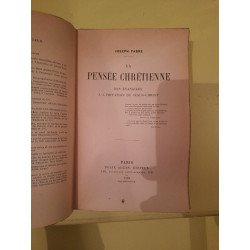 Joseph Fabre La Pensée Chrétienne Fèlix alcan