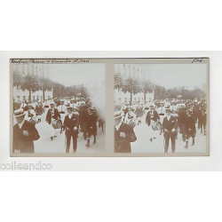 Vue Stéréoscopique Stéréo GESELLENVEREIN Défilé Saint Jean TAMBOURS