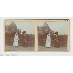 Vue Stéréoscopique Stéréo 67 STRASBOURG Une mariée rue mercière...