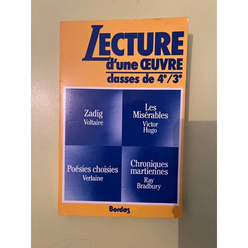 Lecture d'une Oeuvre classes de 4e3e n 5