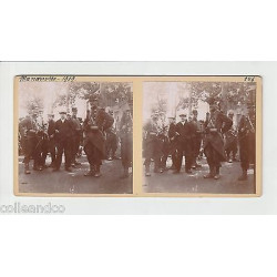 Vue Stéréoscopique Stéréo MILITARIA Manoeuvres 153 RI Infanterie
