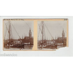 Vue Stéréoscopique Stéréo 59 DUNKERQUE Grand voiliers Le port Bateaux