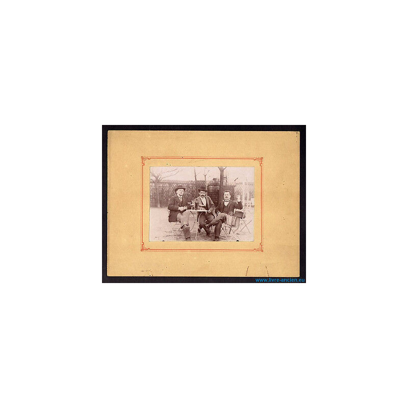 Ancienne Photo ca Professeurs qui boivent un verre sur tirage citrate